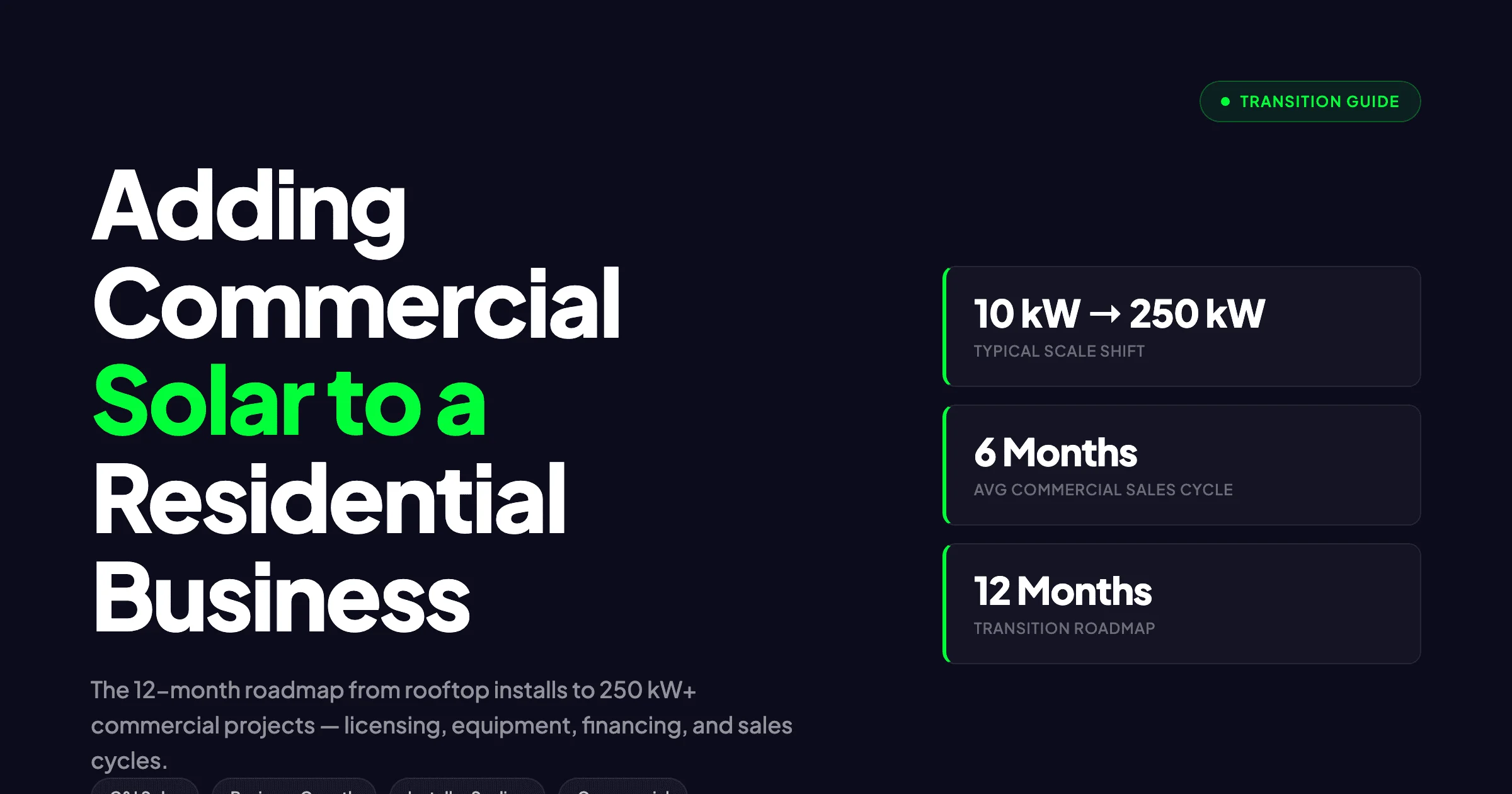 Adding Commercial Solar to a Residential Business 2026