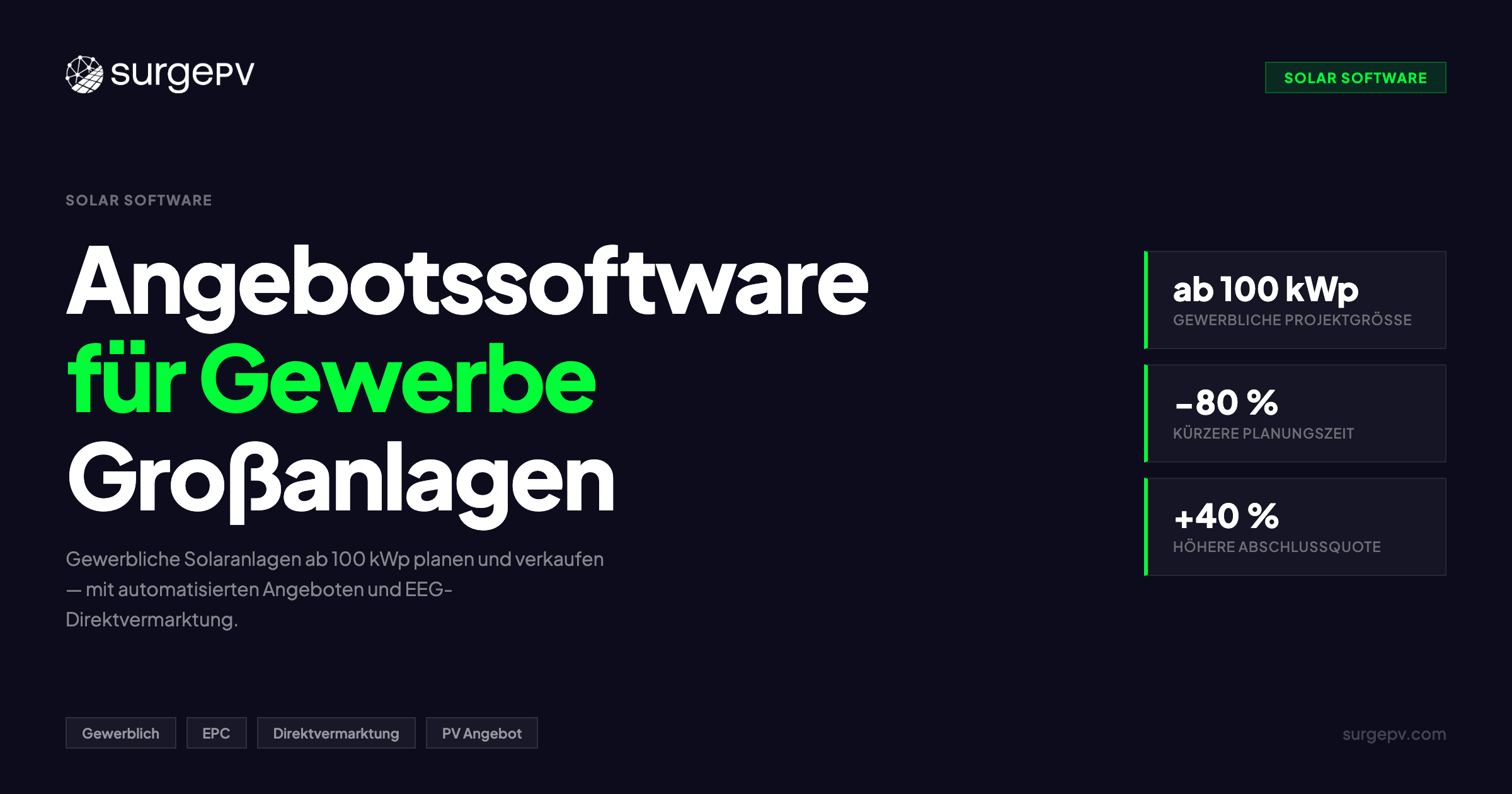 Solar Angebotssoftware für Gewerbe