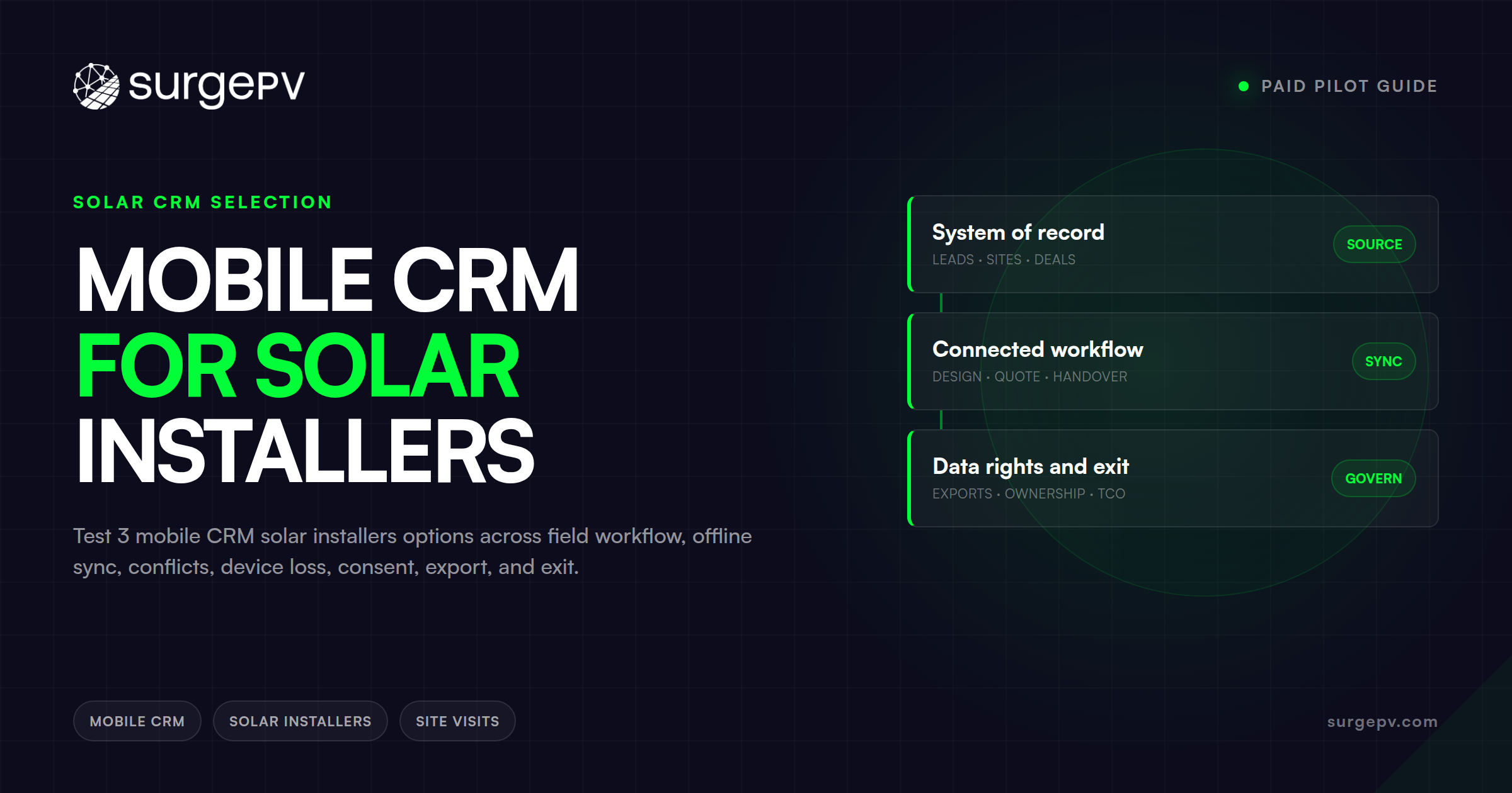 Mobile CRM for Solar Installers: Paid Pilot Guide
