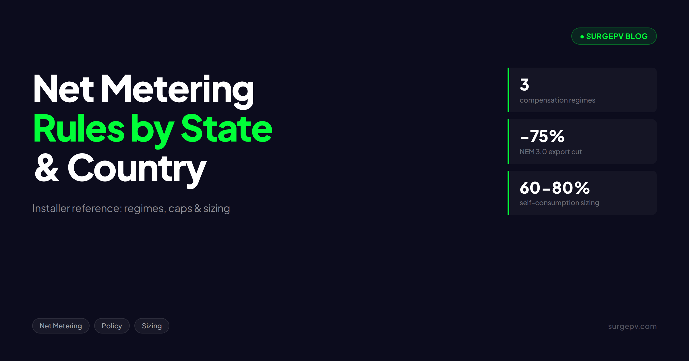 Net Metering Rules by State & Country: Installer Reference Guide