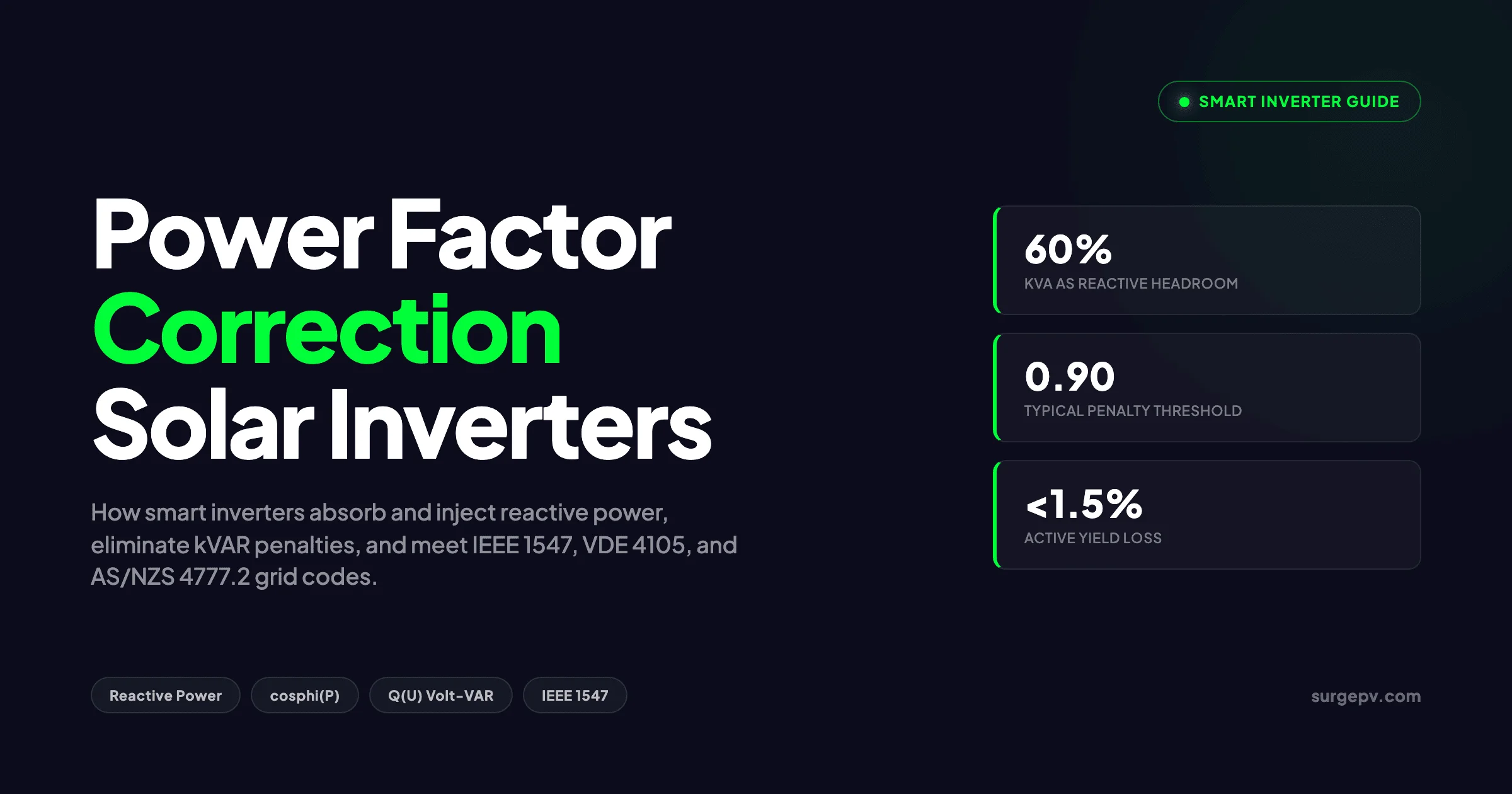 Power Factor Correction Solar Inverter 2026: Reactive Power & Penalties