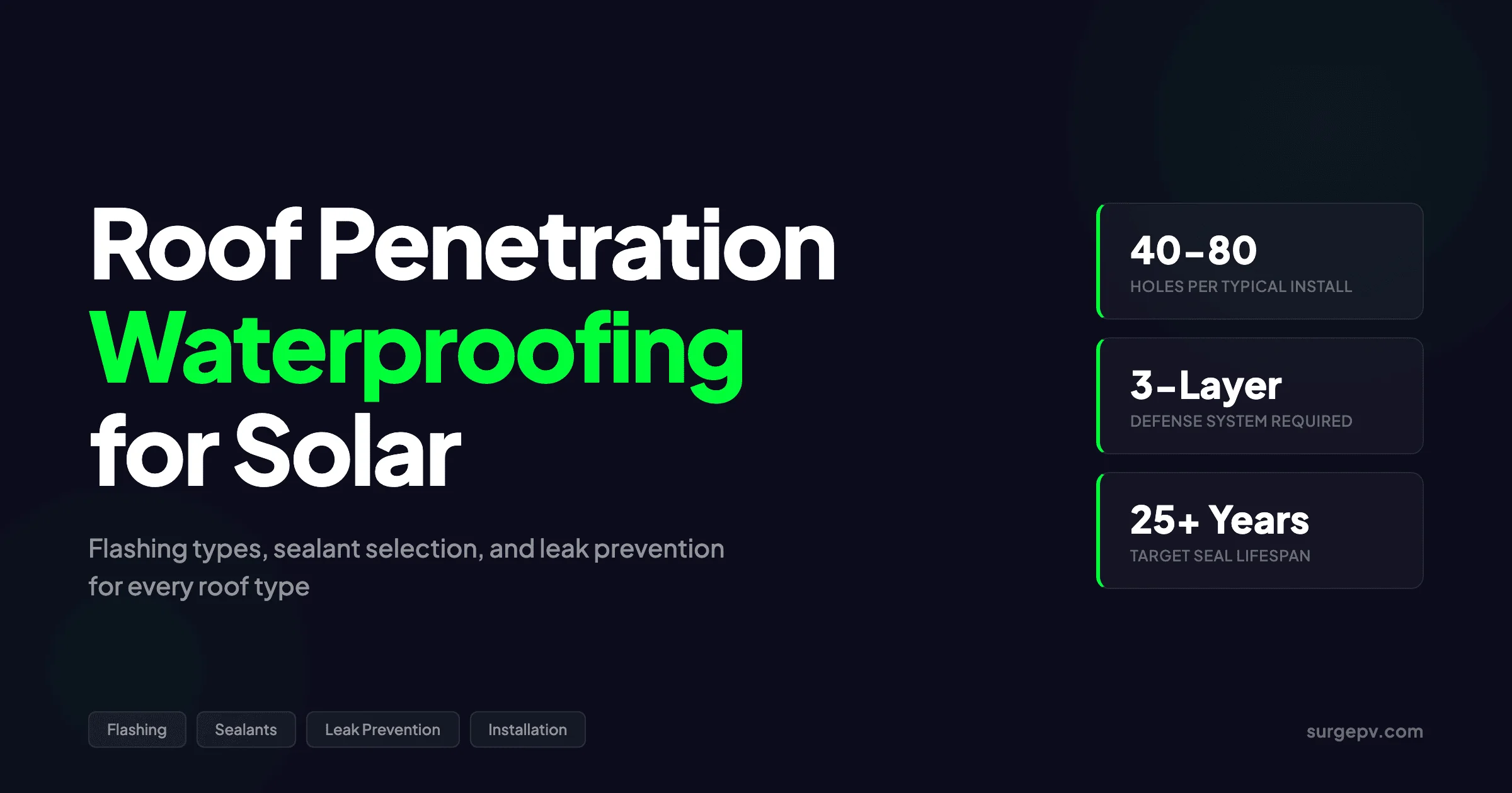 Roof Penetration Waterproofing for Solar 2026