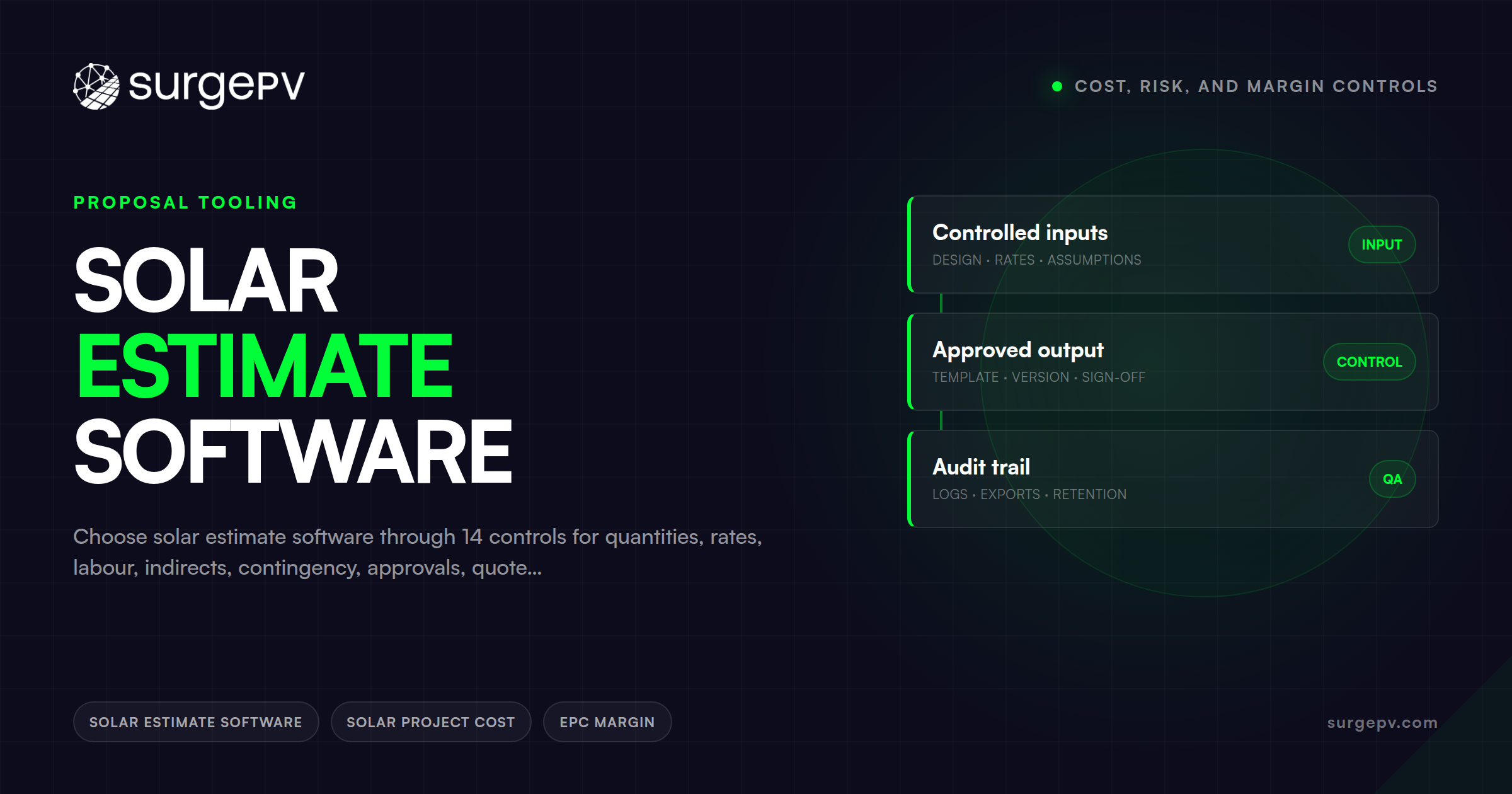 Solar Estimate Software: Cost, Risk, and Margin Controls