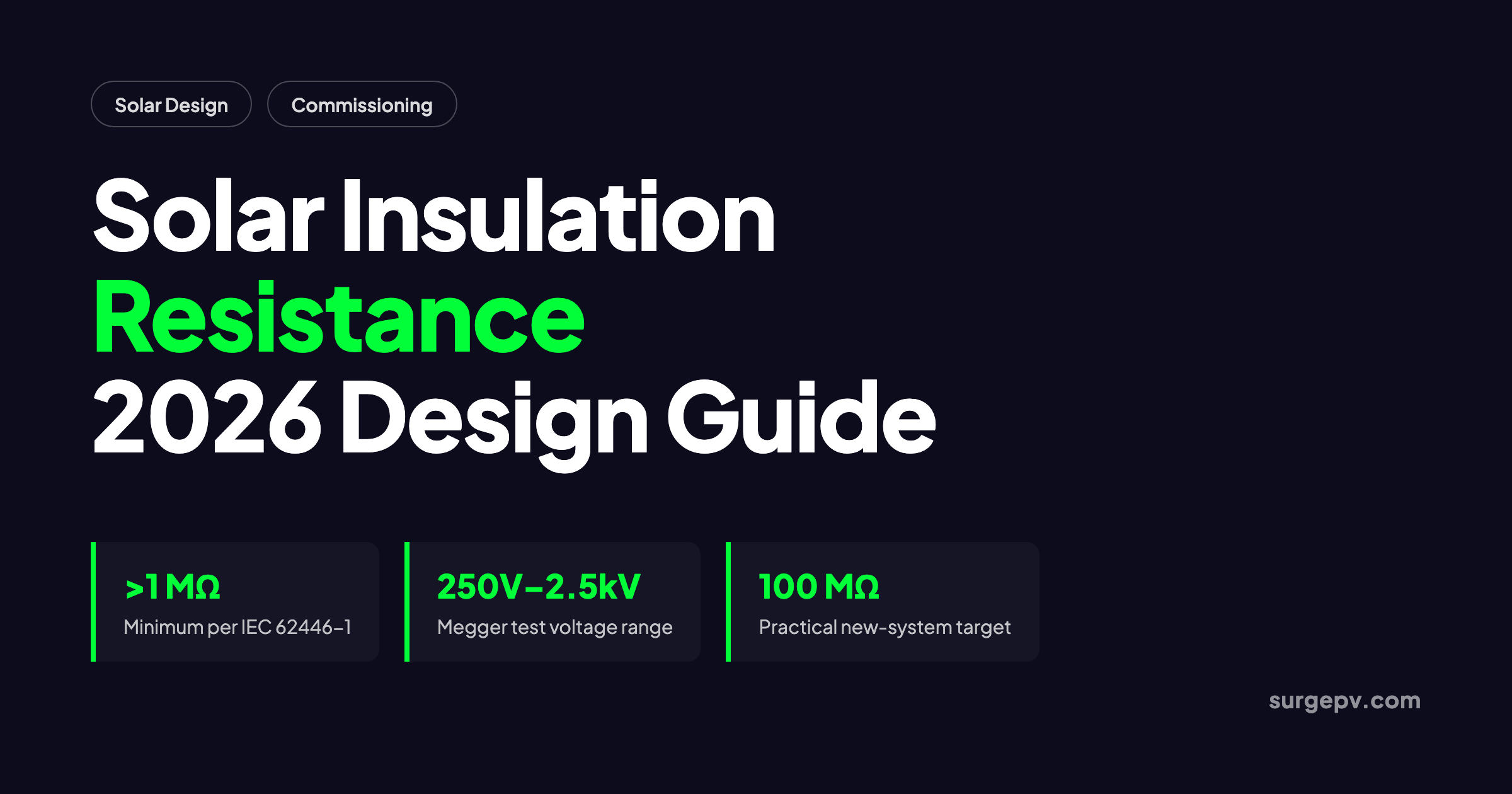 Solar Insulation Resistance 2026: Design & Testing Guide