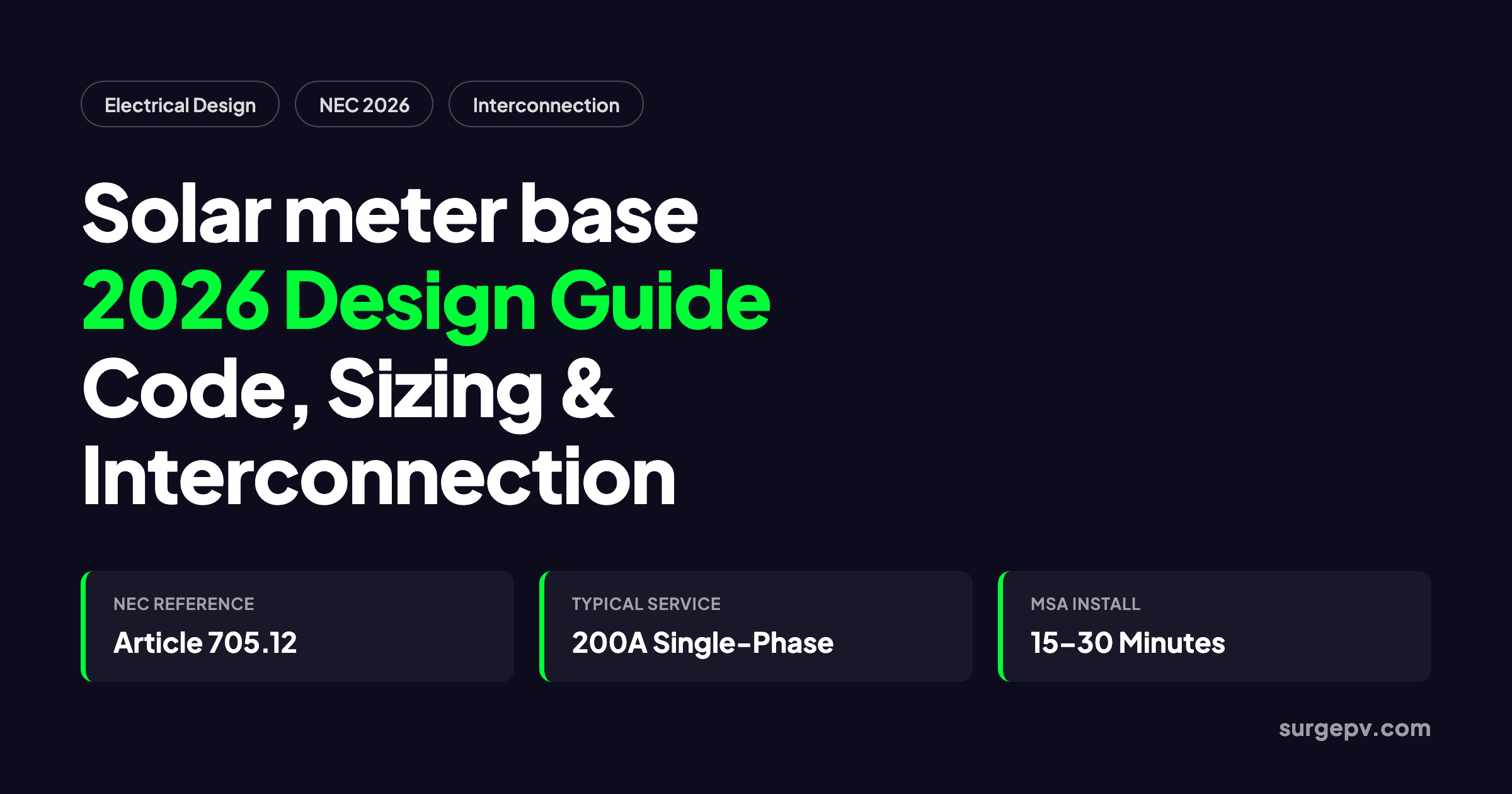Solar meter base 2026: Design Guide