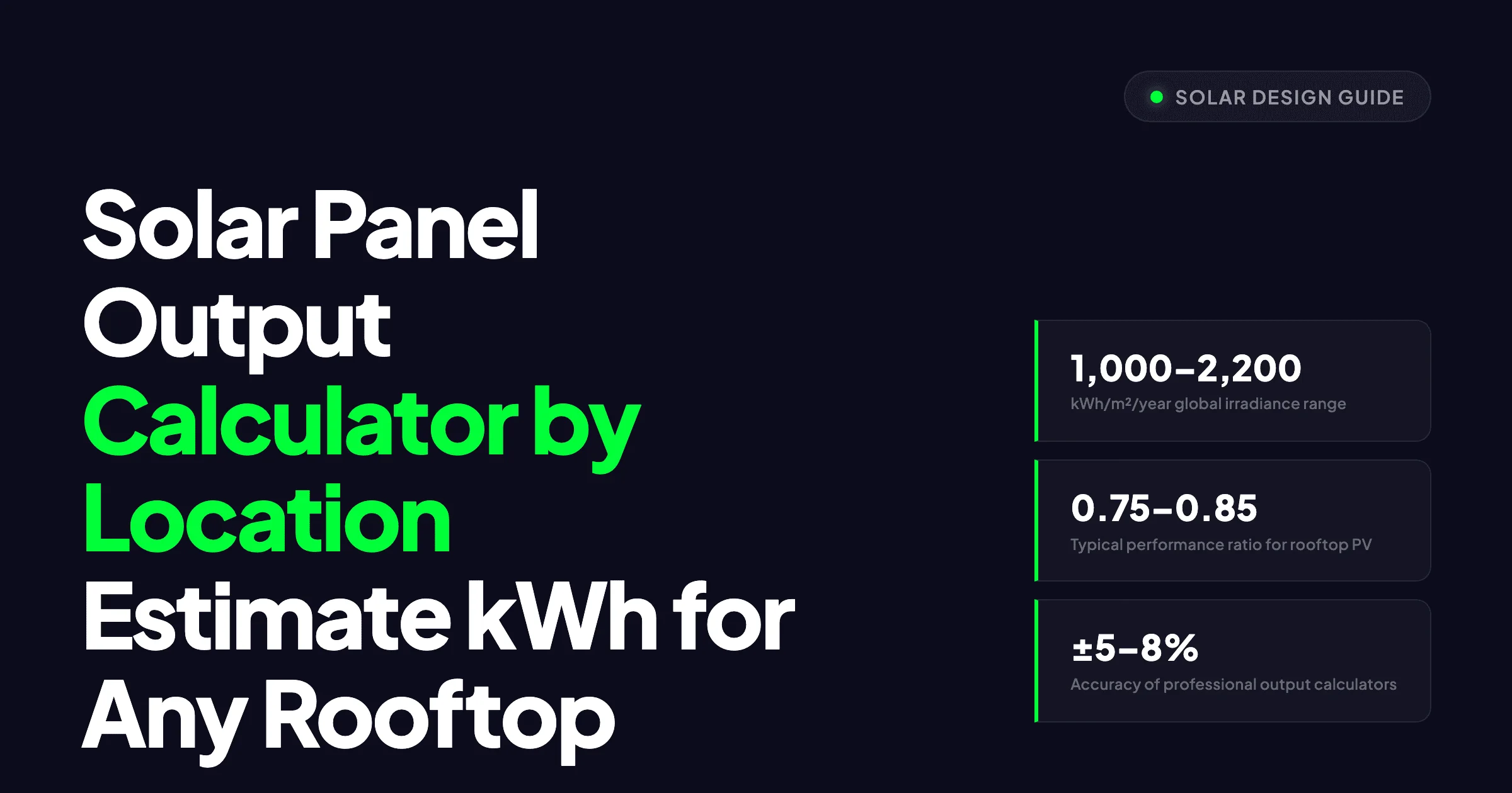 Solar Panel Output Calculator by Location