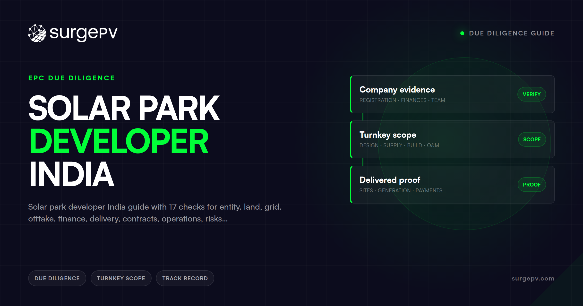 Solar Park Developer India: Due Diligence Guide