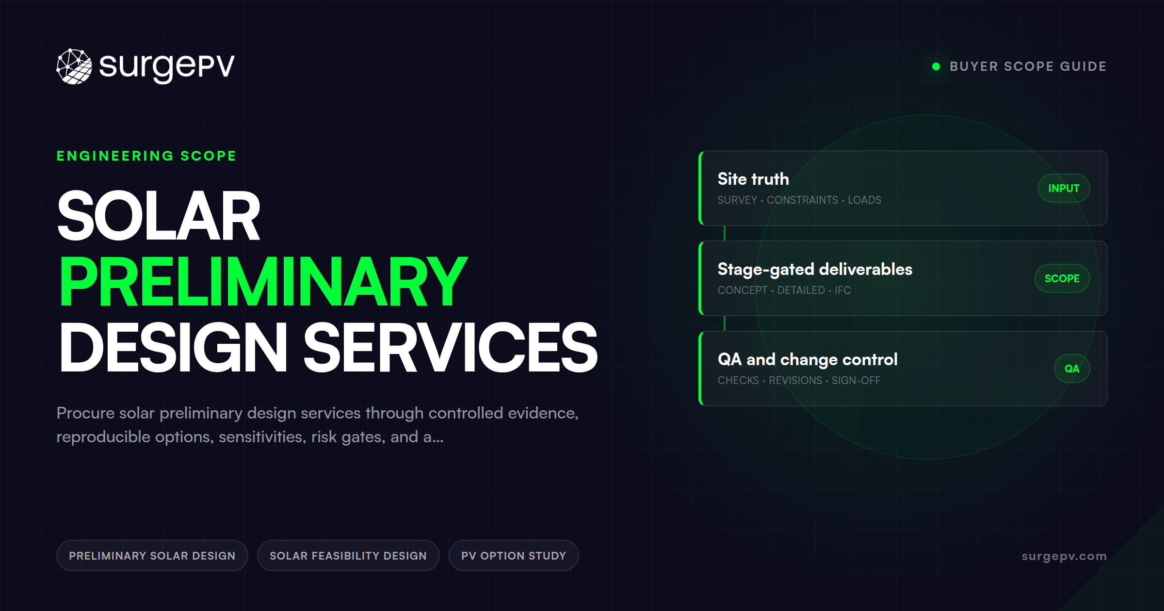 Solar Preliminary Design Services: Buyer Scope Guide