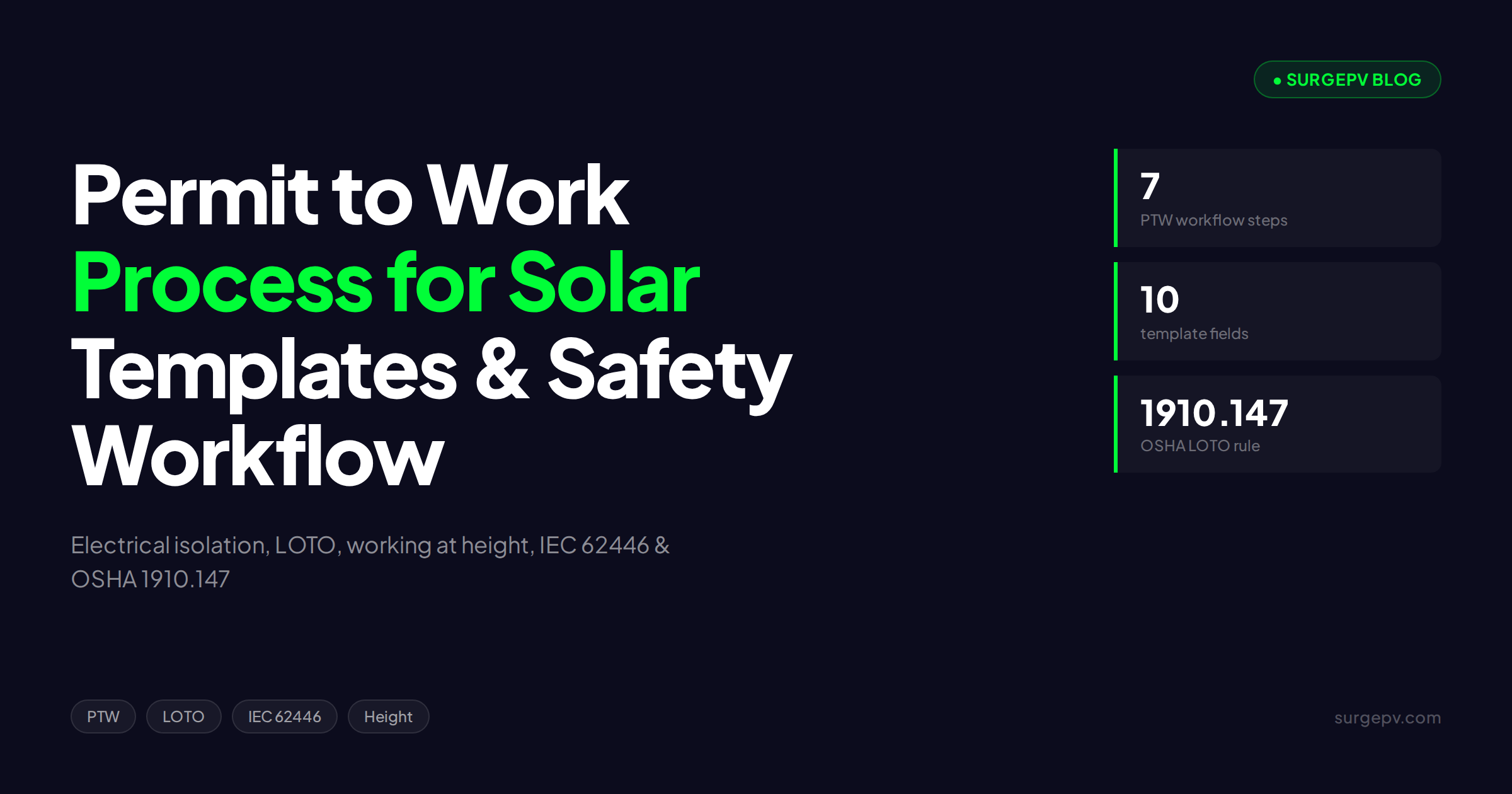 Permit to Work (PTW) Process for Solar: Templates & Safety Workflow