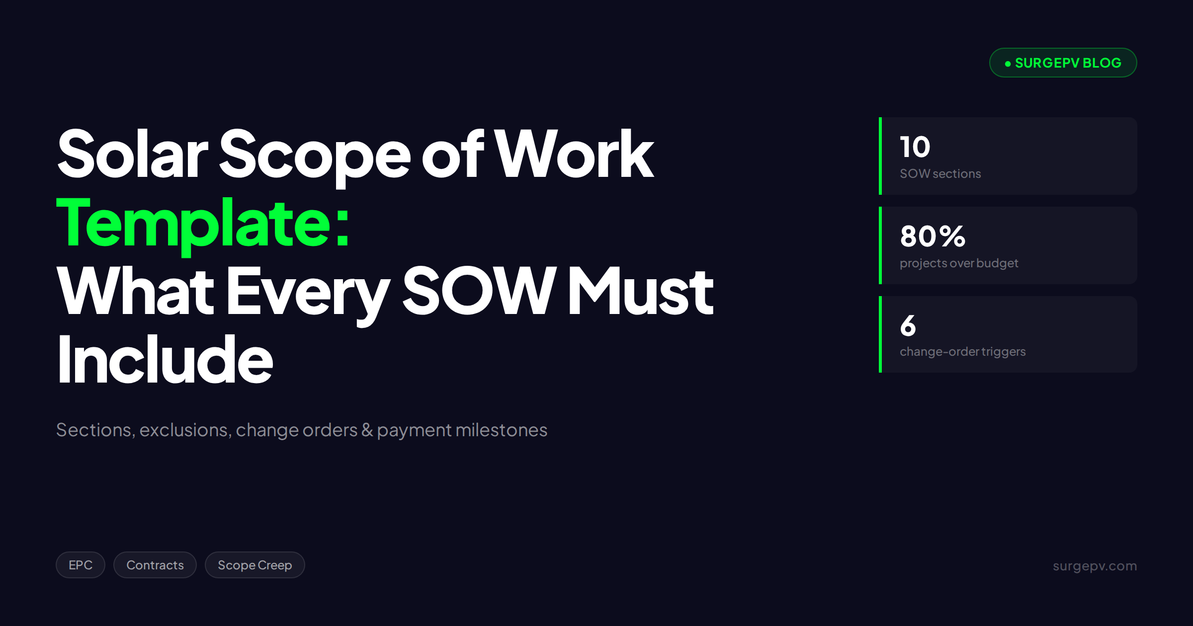 Solar Scope of Work Template: What Every SOW Must Include