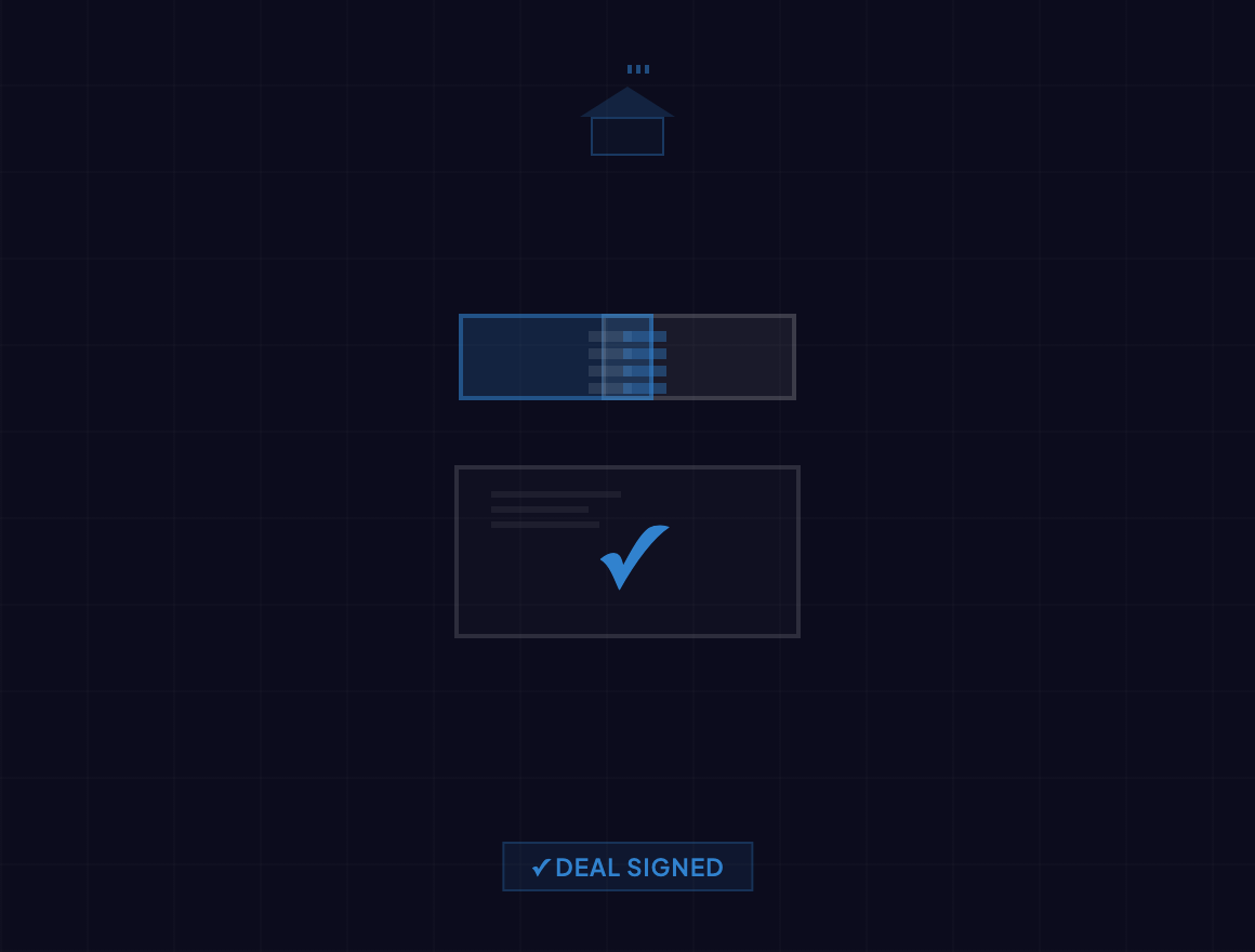 Deal signed with handshake and completed contract